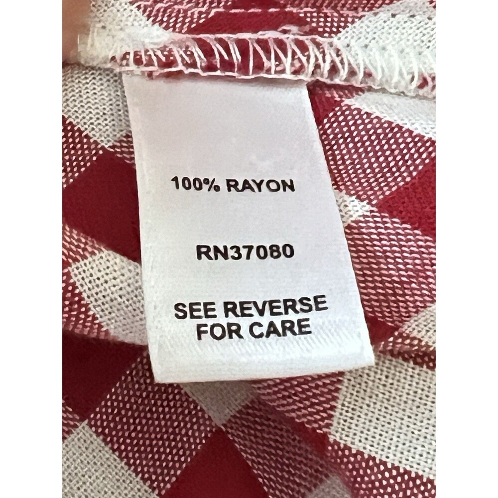 Est 1946 Red & White Gingham Check Sleeveless Peplum Blouse Size Large - Picture 6 of 8